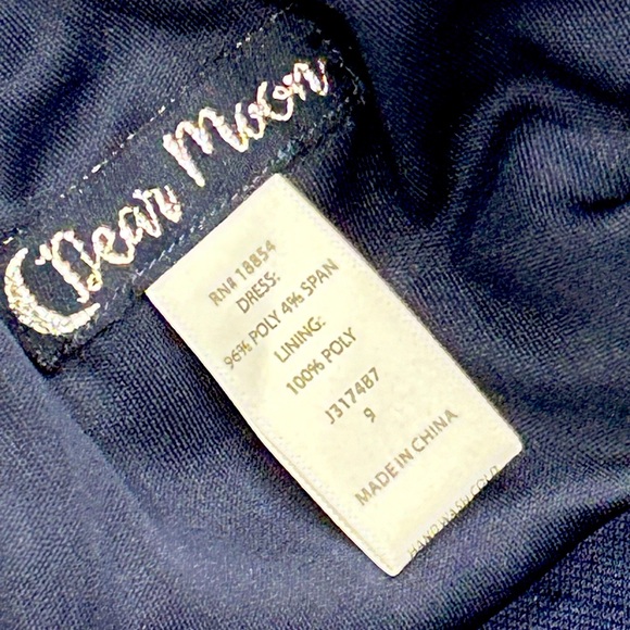 EUC Dear Moon Navy Blue Stretch BodyCon Dress With Back Zip Closure - Picture 6 of 7